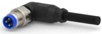 Sensor actuator cable, M8-cable plug, angled to open end, 4 pole, 5 m, PVC, black, 4 A, 1-2273010-3