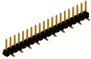 Pin header, 20 pole, pitch 2.54 mm, straight, black, 10047469