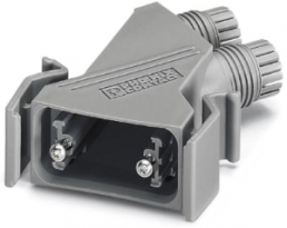 D-Sub connector housing, size: 1 (DE), angled 45°, cable Ø 3 to 9 mm, polyamide, gray, 1688353