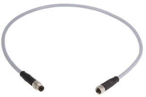 Sensor actuator cable, M8-cable plug, straight to M8-cable socket, straight, 4 pole, 5 m, PVC, gray, 21348081481050