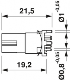 Socket, M12, 8 pole, solder connection, screw locking, straight, 1065861