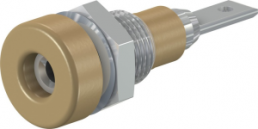 2 mm socket, flat plug connection, mounting Ø 6.4 mm, brown, 23.0030-27