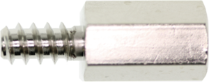 Hexagon spacer bolt, External/Internal Thread, M2.5, 15 mm, brass