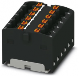 Distribution block, push-in connection, 0.14-2.5 mm², 12 pole, 17.5 A, 6 kV, black, 3002894