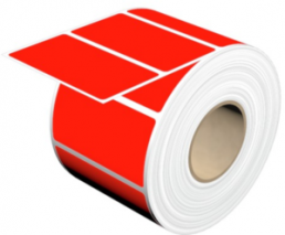 Polyester Label, (L x W) 64 x 35 mm, red, Roll with 1000 pcs