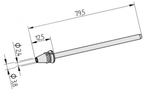 Desoldering tip, conical, (L) 79.25 mm, 0742ED2438/SB