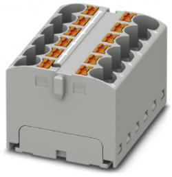 Distribution block, push-in connection, 0.2-6.0 mm², 12 pole, 32 A, 6 kV, gray, 3273812