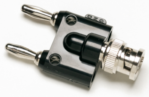 Coaxial adapter, BNC plug to 2 x 4 mm plug, straight, BP880