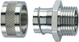 Straight hose fitting, 2-part, M12, 10 mm, brass, nickel-plated, IP54, metal, (L) 21 mm