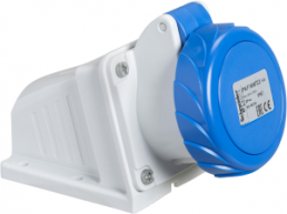 CEE wall socket, 3 pole, 16 A/200-250 V, blue, IP67, PKF16W723