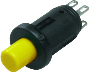 Pushbutton, 2 pole, yellow, unlit , 0.2 A/60 V, IP40, 0041.8842.1107