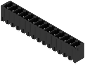Pin header, 14 pole, pitch 3.81 mm, straight, black, 1943120000
