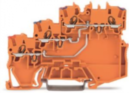 3-wire initiator supply terminal, push-in connection, 0.14-1.5 mm², 4 pole, 13.5 A, orange, 2000-5372