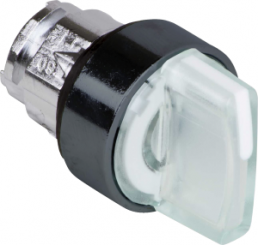 Selector switch, groping, waistband round, white, front ring black, 3 x 45°, mounting Ø 22 mm, ZB4BK15137