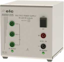 Laboratory power supply, 12 VDC, outputs: 1 (5 A), 120 W, 207-253 VAC, AM061205