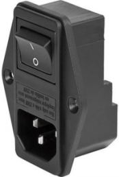 Plug C14, 3 pole, screw mounting, plug-in connection, black, 4304.6057