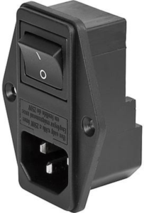 Combination element C14 or C18, 3 pole/2 pole, screw mounting, plug-in connection, black, 4304.6058