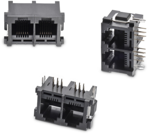 Socket, RJ11/RJ12/RJ14/RJ25, 6 pole, 6P6C, solder connection, through hole, 615006149421M