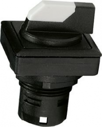 Selector switch, unlit, groping, waistband square, front ring black, 2 x 40°, mounting Ø 23.1 mm, 1.30.093.650/0200