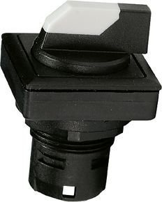 Selector switch, unlit, groping, waistband square, front ring black, 1 x 40°, mounting Ø 23.1 mm, 1.30.093.550/0200