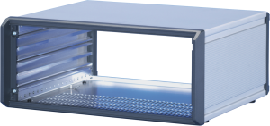 19 inch desktop enclosure, 4 U, 42 HP, (W x H x D) 257 x 200 x 266 mm, aluminum, gray, 14576-221
