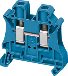 Terminal block, 2 pole, 0.2-6.0 mm², clamping points: 2, blue, screw connection, 41 A