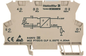 Weidmüller temperature transducer, 8473000000, MCZ PT100/3 CLP -50C...+150C