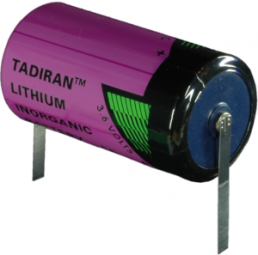 Lithium-Battery, 3.6 V, LR14, C, round cell, soldering lug