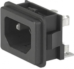 Combination element C14, 3 pole, snap-in, plug-in connection, black, GSF2.1011.01