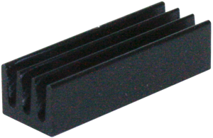 IC heatsink, 19 x 6.3 x 4.8 mm, 62 K/W, black anodized