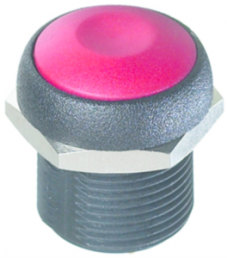 Pushbutton, 1 pole, red, unlit , 0.2 A/48 V, mounting Ø 16.2 mm, IP67, IRR3S462