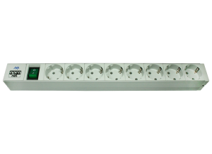 19” control cabinet Schuko-type socket outlet strip, 2.5 m, 8