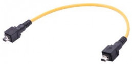 Patch cable, MPP ix industrial type A plug, straight to MPP ix industrial type A plug, straight, Cat 6A, PUR, 0.3 m, yellow
