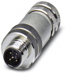 Plug, M12, 5 pole, screw connection, screw locking, straight, 1693416
