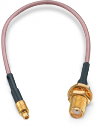 Coaxial cable, SMA jack (straight) to MMCX plug (straight), 50 Ω, RG-178/U, grommet black, 152.4 mm, 65503260515304