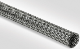 Metal braided sleeve, inner Ø 18 mm, range 16-22 mm, black/silver, halogen free, -40 to 150 °C