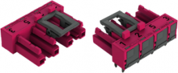 Socket, 4 pole, spring-clamp connection, pink, 770-884/011-000/081-000