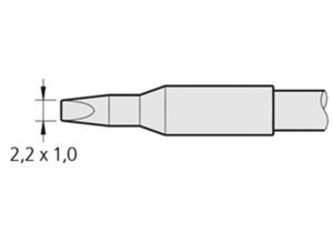 Soldering tip, Chisel shaped, (L x W) 10 x 2.2 mm, C245-907