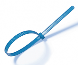 Cable tie outside serrated, releasable, polyamide, (L x W) 195 x 4.8 mm, bundle-Ø 2 to 50 mm, blue, -40 to 150 °C