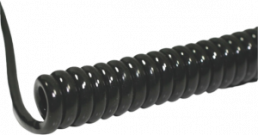 PUR Spiral cable Li12Y11Y 2 x 0.14 mm², unshielded, black