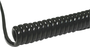 PUR Spiral cable Li12Y11Y 2 x 0.14 mm², unshielded, black