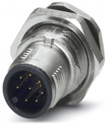 Plug, M12, 8 pole, solder pins, screw locking, straight, 1441927