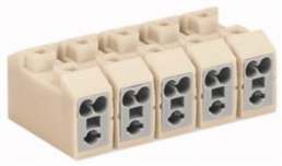 Terminal block, 5 pole, 2.5 mm², clamping points: 20, white, push-in wire connection, 18 A