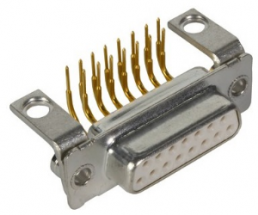 D-Sub socket, 15 pole, standard, angled, solder pin, 09672126801