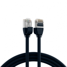 Patch cable highly flexible, RJ45 plug, straight to RJ45 plug, straight, Cat 6A, U/FTP, TPE/LSZH, 0.15 m, black