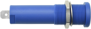 4 mm socket, flat plug connection, mounting Ø 12.2 mm, CAT IV, blue, HSEB 3125 L NI / BL