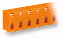 PCB terminal, 3 pole, pitch 10.16 mm, AWG 28-12, 16 A, cage clamp, orange, 741-603