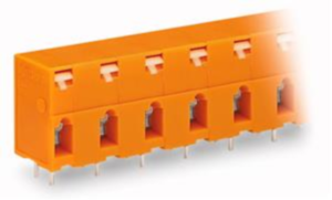 PCB terminal, 6 pole, pitch 10.16 mm, AWG 28-12, 16 A, cage clamp, orange, 741-606