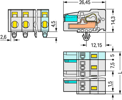 721-205/008-000/037-000 WAGO PCB Connection Systems Image 2