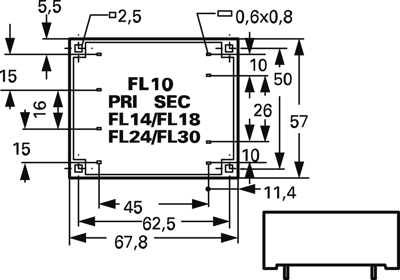 FL 14/6 Block PCB Transformers Image 2